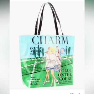 Vintage Kate Spade CHARM Tennis Tote Bag - Blue and Black